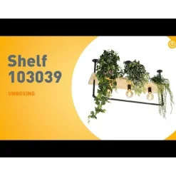 Industrielle Deckenleuchte schwarz mit Holz 3-Licht - Regal