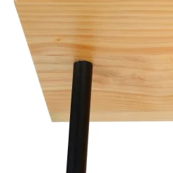 Industrielle Deckenleuchte schwarz mit Holz 3-Licht - Regal
