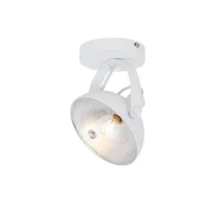 Industrielle Deckenleuchte weiß mit Silber 15 cm verstellbar – Magnax