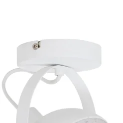 Industrielle Deckenleuchte weiß mit Silber 15 cm verstellbar – Magnax