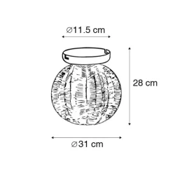 Industrielle Deckenleuchte Bronze mit Schwarz - Dong