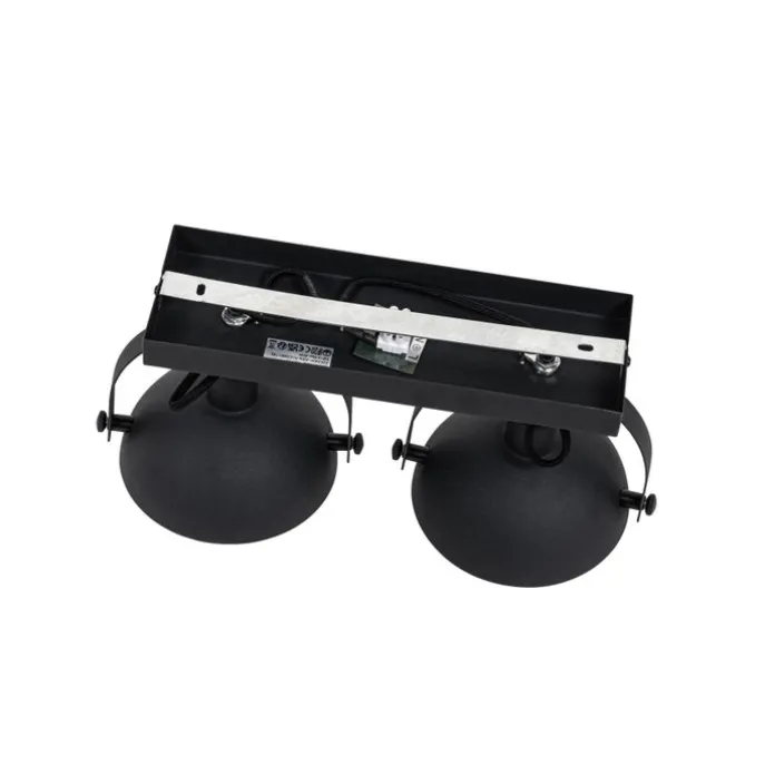 Industrielle Deckenleuchte schwarz mit Gold 2-flammig verstellbar – Magnax