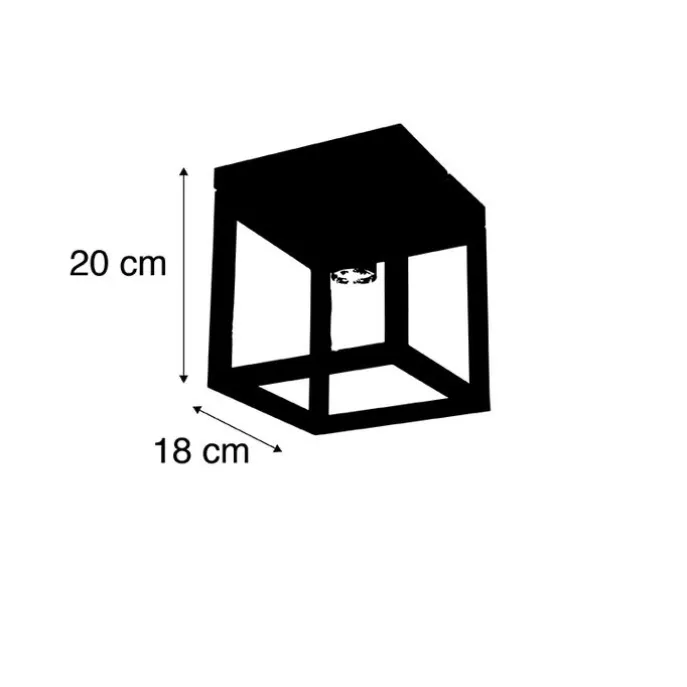 Industrielle Deckenleuchte Schwarz Stahl - Cage