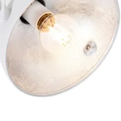 Industrielle Deckenleuchte weiß mit silbernem 2-Licht verstellbar – Magnax