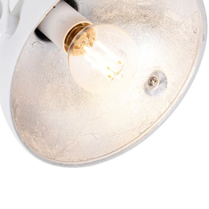 Industrielle Deckenleuchte weiß mit silbernem 2-Licht verstellbar – Magnax