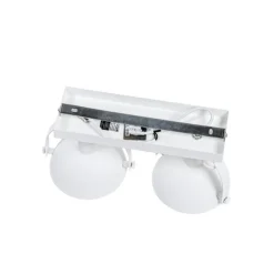 Industrielle Deckenleuchte weiß mit silbernem 2-Licht verstellbar – Magnax