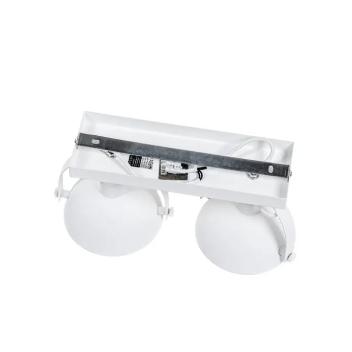 Industrielle Deckenleuchte weiß mit silbernem 2-Licht verstellbar – Magnax