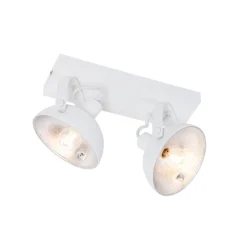 Industrielle Deckenleuchte weiß mit silbernem 2-Licht verstellbar – Magnax