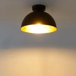 Industrielle Deckenleuchte schwarz mit Gold 28 cm - Magnax