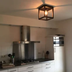 Industrielle Deckenleuchte schwarz - Big Cage 2