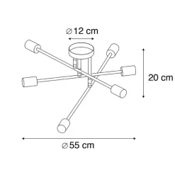 Industrielle Deckenleuchte Messing 6 Lichter - Sydney
