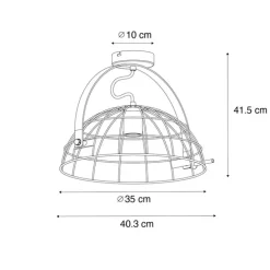 Industrielle Deckenleuchte schwarz 35 cm verstellbar - Hanze