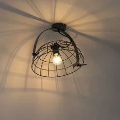 Industrielle Deckenleuchte schwarz 35 cm verstellbar - Hanze