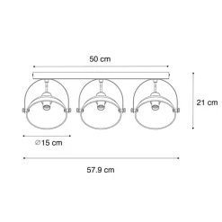 Industrielle Deckenleuchte schwarz mit Gold 3-flammig verstellbar – Magnax