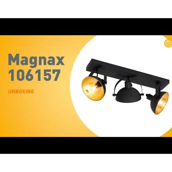 Industrielle Deckenleuchte schwarz mit Gold 3-flammig verstellbar – Magnax