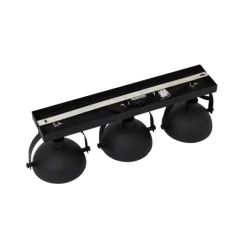 Industrielle Deckenleuchte schwarz mit Gold 3-flammig verstellbar – Magnax