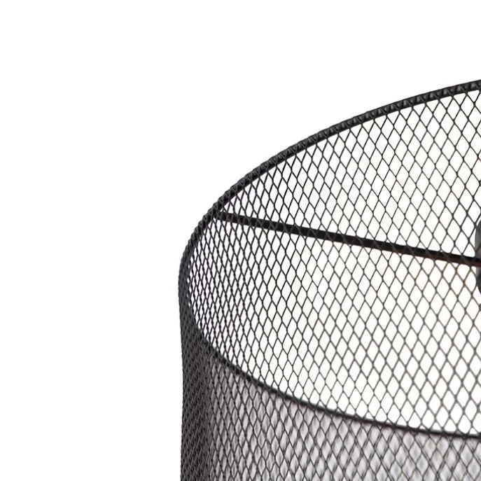 Industrielle Deckenleuchte schwarz - Drum Mesh