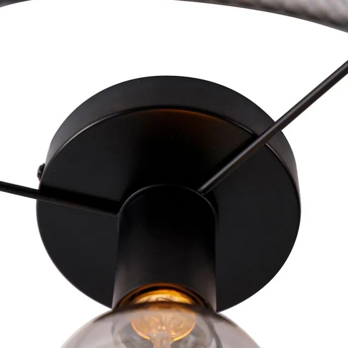 Industrielle Deckenleuchte schwarz - Drum Mesh