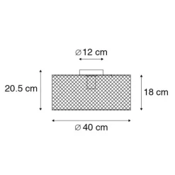 Industrielle Deckenleuchte schwarz - Drum Mesh