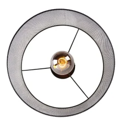 Industrielle Deckenleuchte schwarz - Drum Mesh