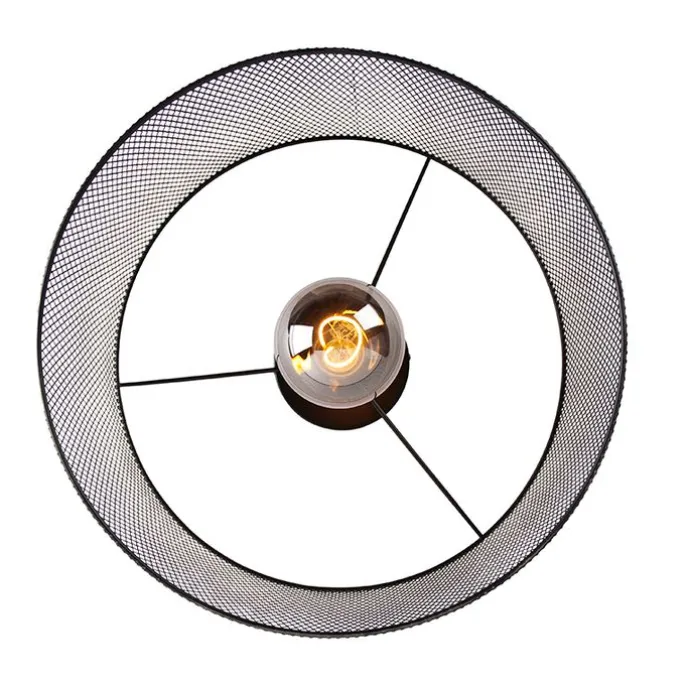 Industrielle Deckenleuchte schwarz - Drum Mesh