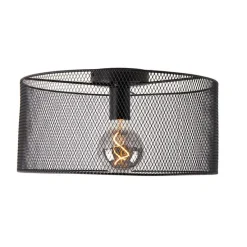 Industrielle Deckenleuchte schwarz - Drum Mesh