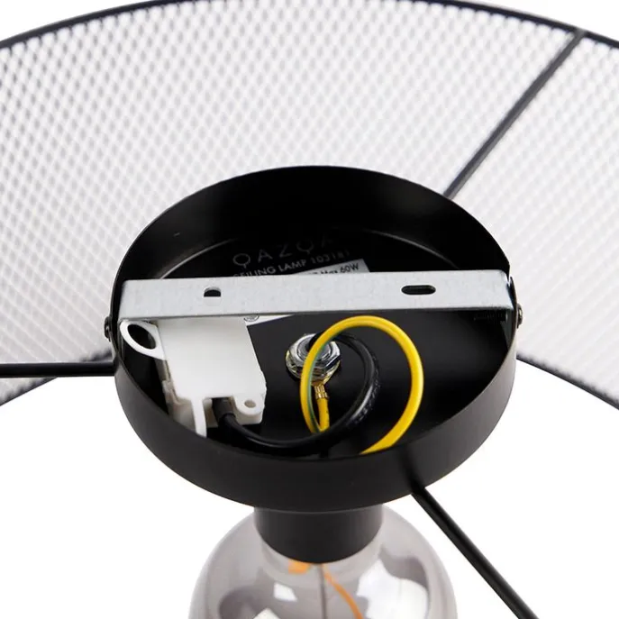 Industrielle Deckenleuchte schwarz - Drum Mesh