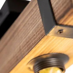 Industrielle Deckenleuchte aus Holz - Reena