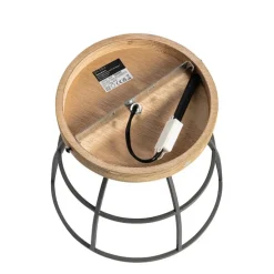 Industrielle Deckenleuchte Dunkelgrau und Holz - Arthur