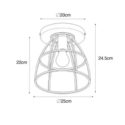 Industrielle Deckenleuchte Dunkelgrau und Holz - Arthur