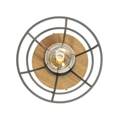 Industrielle Deckenleuchte Dunkelgrau und Holz - Arthur