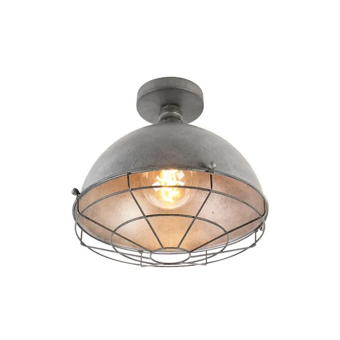 Industrielle Deckenleuchte Antik Silber 32 cm - Kurs