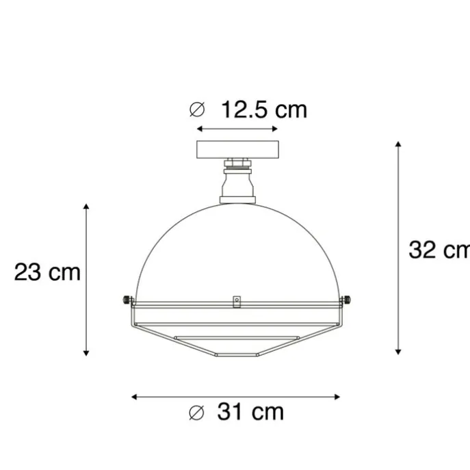 Industrielle Deckenleuchte Antik Silber 32 cm - Kurs