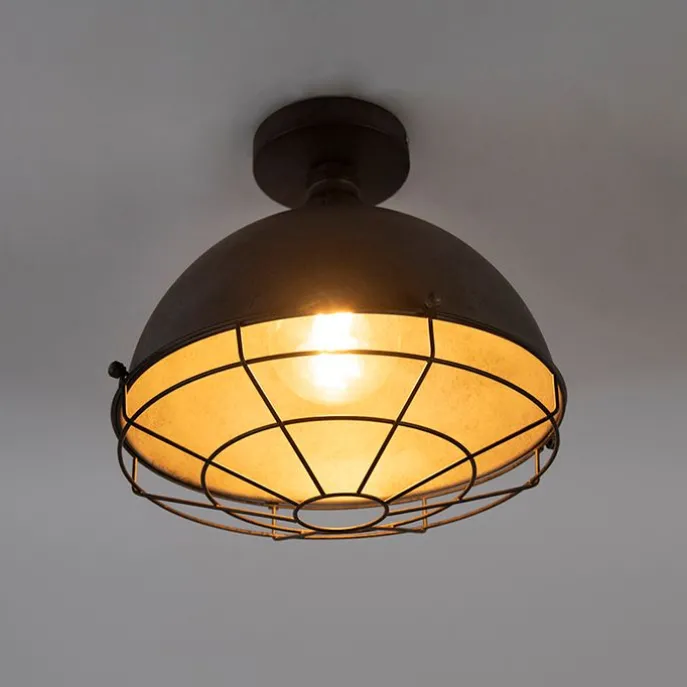 Industrielle Deckenleuchte Antik Silber 32 cm - Kurs