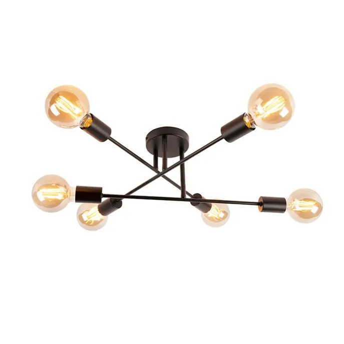Industrielle Deckenleuchte schwarz 6 Lichter - Sydney