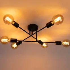 Industrielle Deckenleuchte schwarz 6 Lichter - Sydney