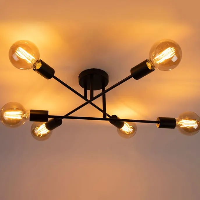 Industrielle Deckenleuchte schwarz 6 Lichter - Sydney