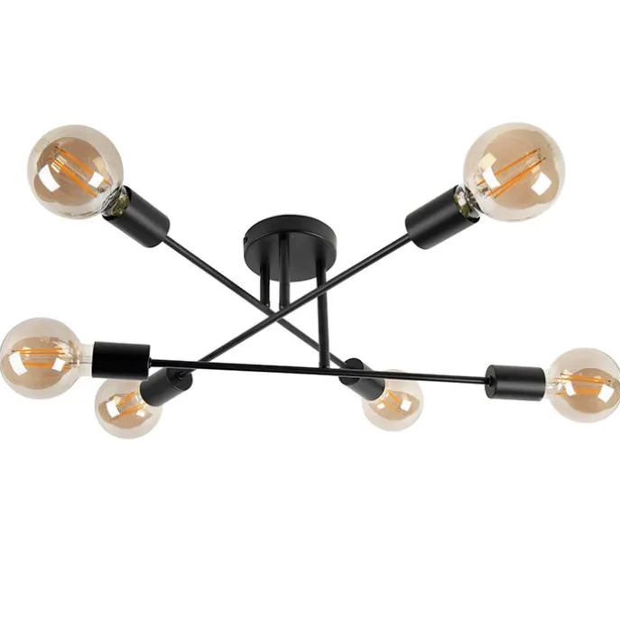 Industrielle Deckenleuchte schwarz 6 Lichter - Sydney