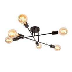Industrielle Deckenleuchte schwarz 6 Lichter - Sydney