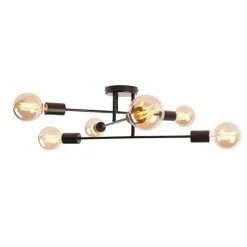 Industrielle Deckenleuchte schwarz 6 Lichter - Sydney