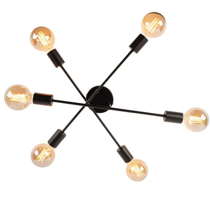 Industrielle Deckenleuchte schwarz 6 Lichter - Sydney