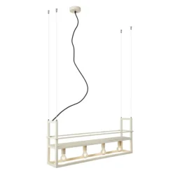Industrielle Hängelampe Beige 4-Lichter - Cage Rack