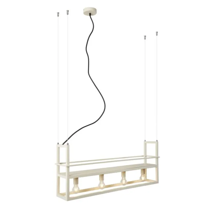 Industrielle Hängelampe Beige 4-Lichter - Cage Rack