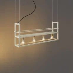 Industrielle Hängelampe Beige 4-Lichter - Cage Rack