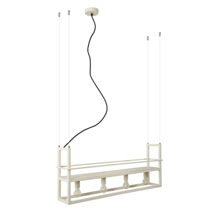 Industrielle Hängelampe Beige 4-Lichter - Cage Rack