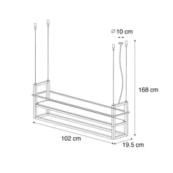 Industrielle Hängelampe Beige 4-Lichter - Cage Rack