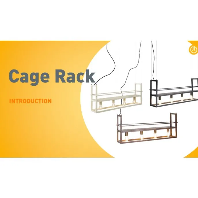 Industrielle Hängelampe Beige 4-Lichter - Cage Rack