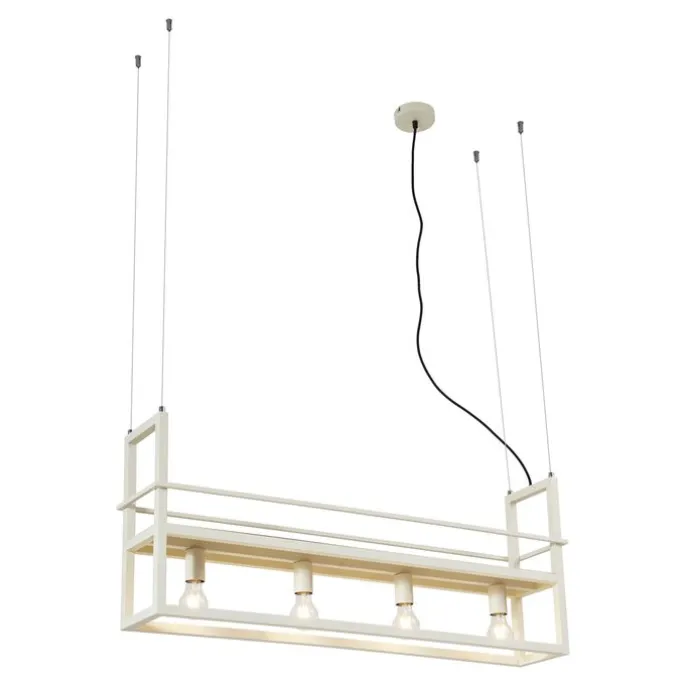 Industrielle Hängelampe Beige 4-Lichter - Cage Rack