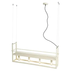 Industrielle Hängelampe Beige 4-Lichter - Cage Rack