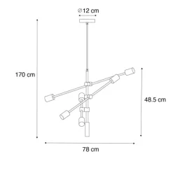 Industrielle Hängelampe dunkelbronze 6-flammig – Sydney